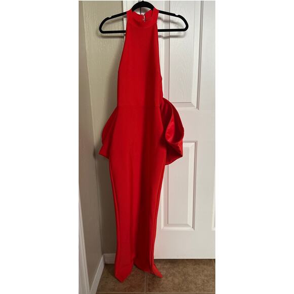 NWT Mew Mews Milada Bow Bandage Split Dress in Red Small - Picture 3 of 9